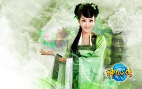 《神仙传》美女模特代言游戏桌面壁纸