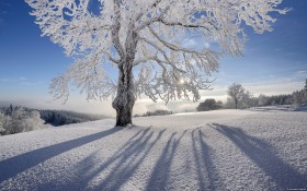 蓝天白雪风景桌面壁纸