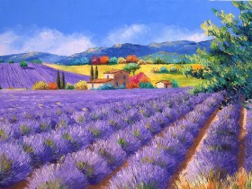 田园题材 水彩画桌面壁纸