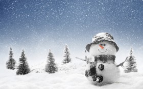小雪人的圣诞桌面壁纸