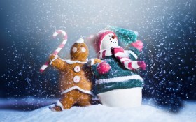 小雪人的圣诞桌面壁纸