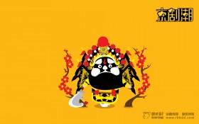 招财童子京剧潮卡通桌面壁纸