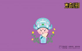 招财童子京剧潮卡通桌面壁纸