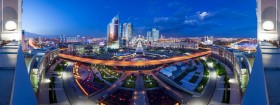 阿斯塔纳都市风景双屏桌面壁纸