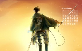 2014年1月日历桌面壁纸