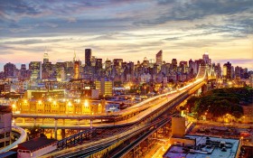 美国纽约曼哈顿夜景桌面壁纸