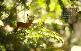 2014年12月月历雪景桌面壁纸