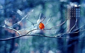 2014年12月月历雪景桌面壁纸