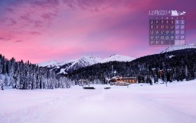 2014年12月月历雪景桌面壁纸