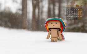 2014年12月月历雪景桌面壁纸