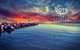 2015年1月日历桌面壁纸