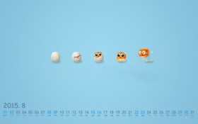 2015年8月日历卡通桌面壁纸
