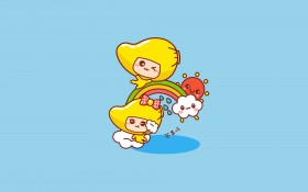 可爱吃货芒果仔桌面壁纸