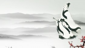 屈原水墨画桌面壁纸