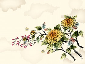 矢量水墨风景画桌面壁纸