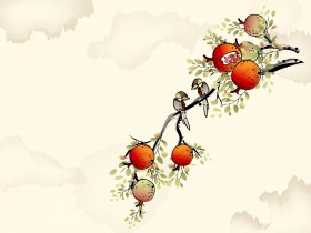 矢量水墨风景画桌面壁纸