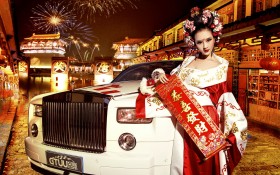 古装美女车模桌面壁纸