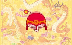 蘑菇点点卡通桌面壁纸