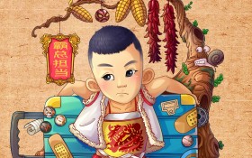 《爸爸去哪儿3》电视节目漫画桌面壁纸