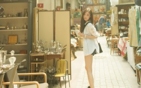 美女明星倪妮唯美lomo风格街拍桌面壁纸