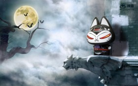 拽猫万圣节卡通桌面壁纸
