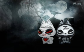 拽猫万圣节卡通桌面壁纸
