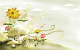 2015年8月卡通插画日历桌面壁纸