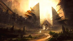 未来城市科幻画桌面壁纸