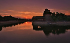 京城日出日落景象桌面壁纸