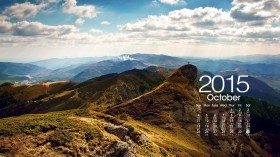 2015年10月风景日历桌面壁纸