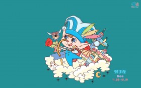 卡通Titi ＆ Kiki十二星座桌面壁纸