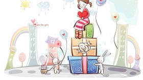 卡通漫画情侣桌面壁纸