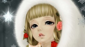 手绘二次元少女可爱萌头像桌面壁纸