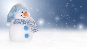 快乐圣诞节可爱雪人桌面壁纸