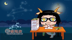 十二星座之摩羯座卡通桌面壁纸