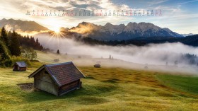 2016年1月日历风景桌面壁纸