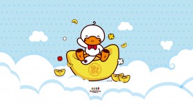鸭嘴兽男孩2016新年卡通桌面壁纸 