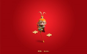 2016年新年猴年快乐卡通桌面壁纸