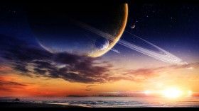 魔幻行星环桌面壁纸