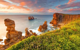 海边夕阳黄昏唯美风景桌面壁纸