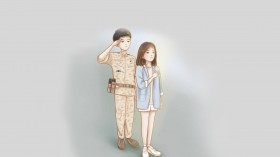 《太阳的后裔》浪漫卡通桌面壁纸