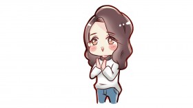 美女明星李沁卡通形象桌面壁纸