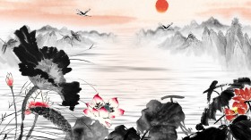 复古风水墨画桌面壁纸
