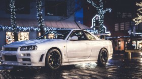 白色白色战神 GTR R34汽车桌面壁纸