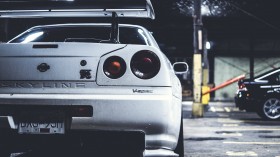 白色白色战神 GTR R34汽车桌面壁纸