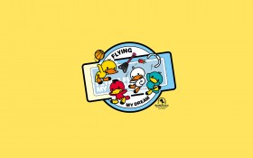 鸭嘴兽男孩放飞梦想卡通桌面壁纸 