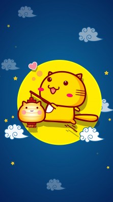 卡通中秋节手机桌面壁纸