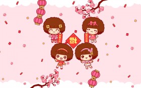 2017年新年卡通人物桌面壁纸