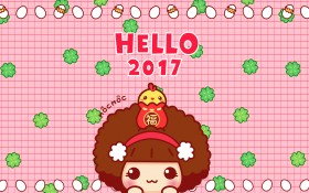 2017年新年卡通人物桌面壁纸
