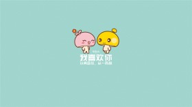 蘑菇点点情侣语录卡通桌面壁纸